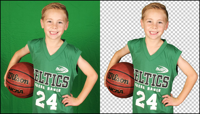 green screen extraction with green jersey